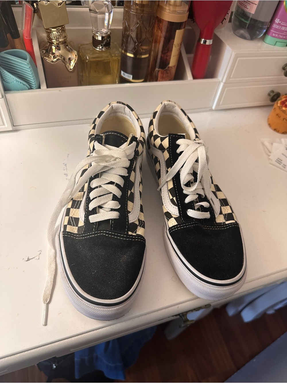Vans White and Black Low-Top Sneaker